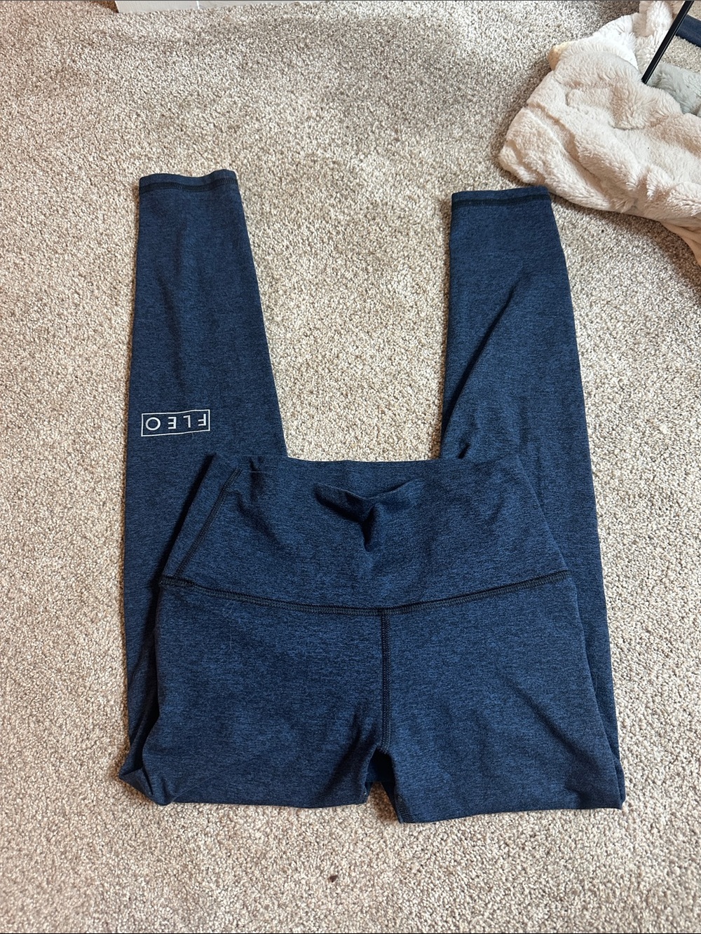 Fleo Navy Performance Leggings with Logo